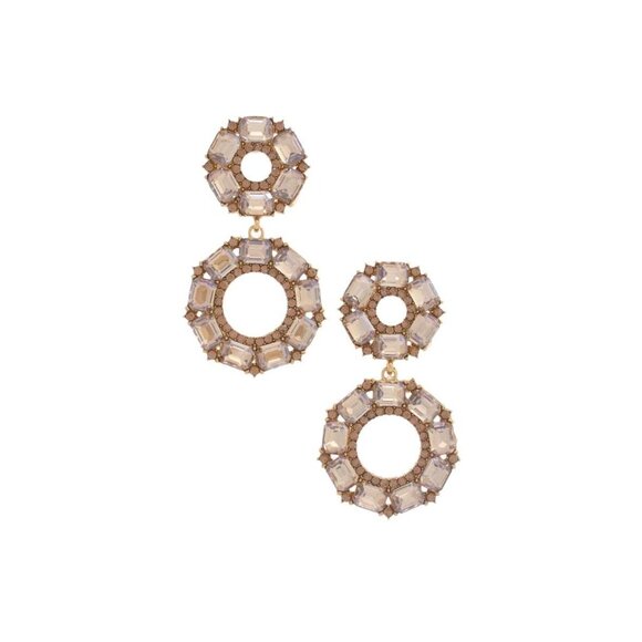 Double Circle Rhinestone Earring - Picture 2 of 6